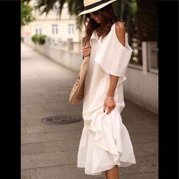 zara ruffled rustic dress